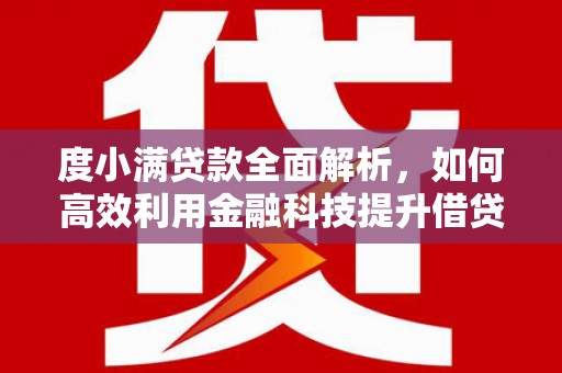 嘉定度小满贷款全面解析，如何高效利用金融科技提升借贷体验