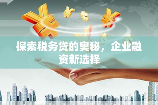 嘉定探索税务贷的奥秘，企业融资新选择