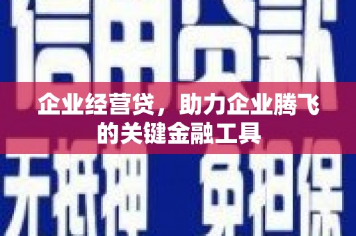 嘉定企业经营贷，助力企业腾飞的关键金融工具