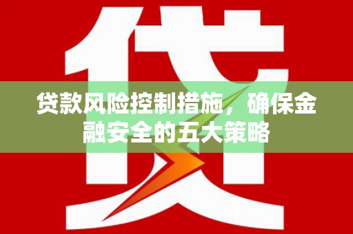 嘉定贷款风险控制措施，确保金融安全的五大策略