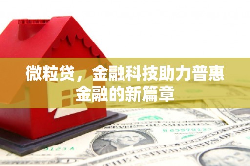 嘉定微粒贷，金融科技助力普惠金融的新篇章
