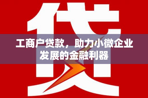嘉定工商户贷款，助力小微企业发展的金融利器