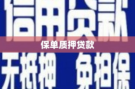 嘉定保单质押贷款