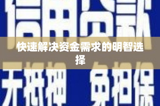 嘉定快速解决资金需求的明智选择